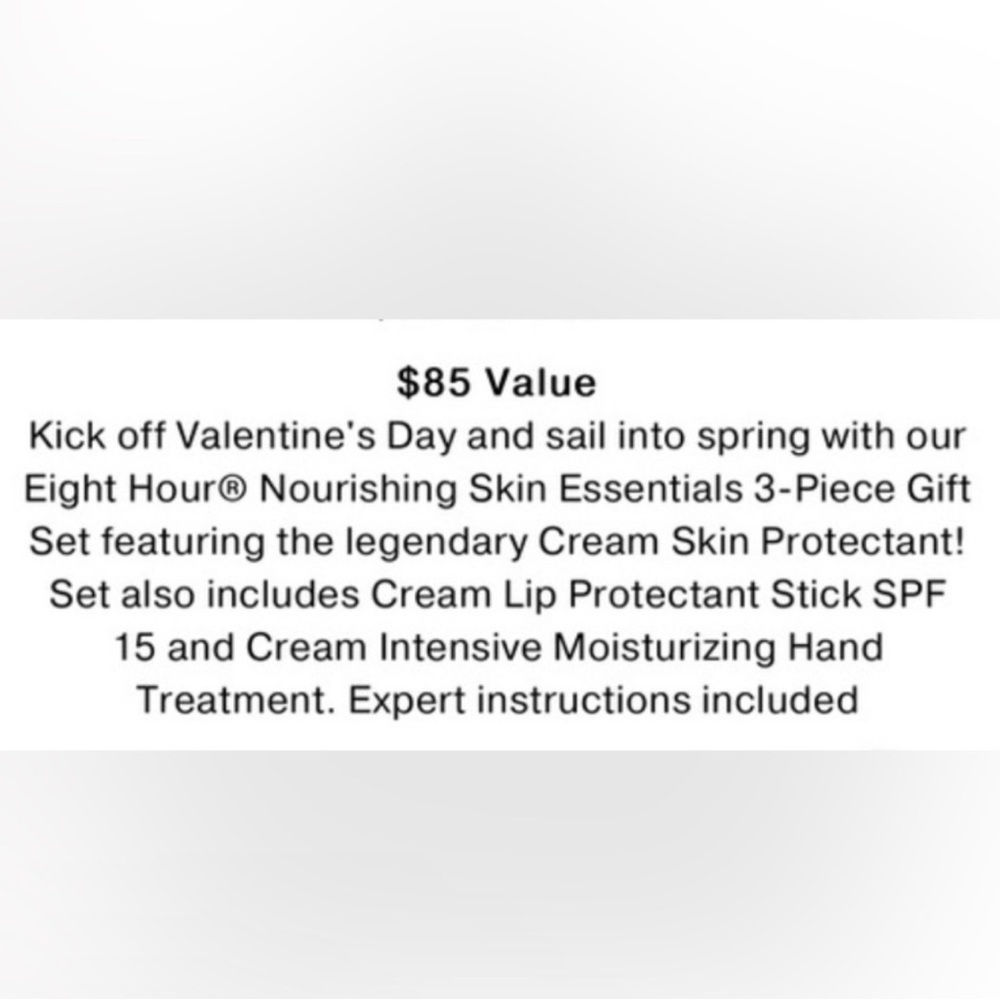 Retail$85 Full size Elizabeth Arden 8 Hour Cream, Hand Treat, Lip Protect & Bag - Picture 4 of 6